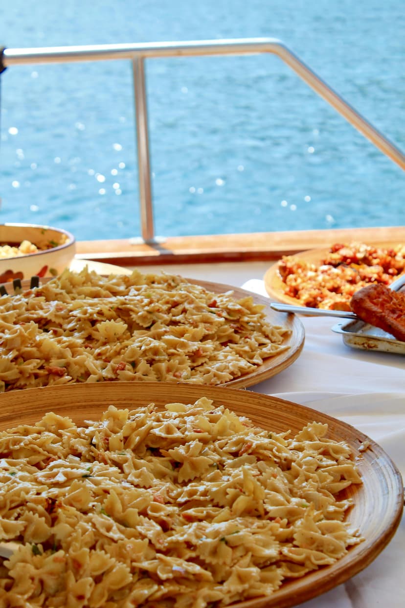 Lunch served on the boat