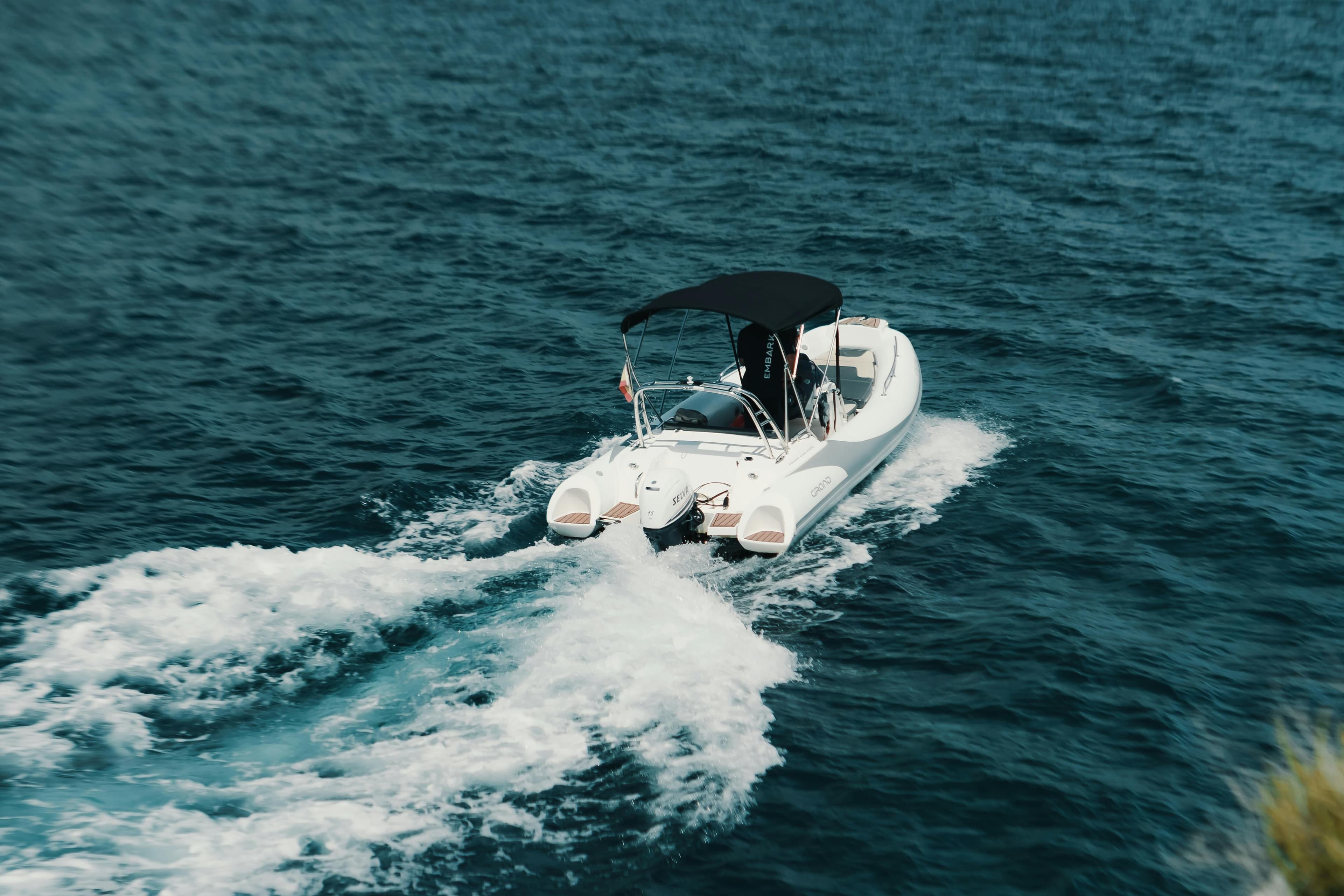 Speed boat cruising the Red Sea